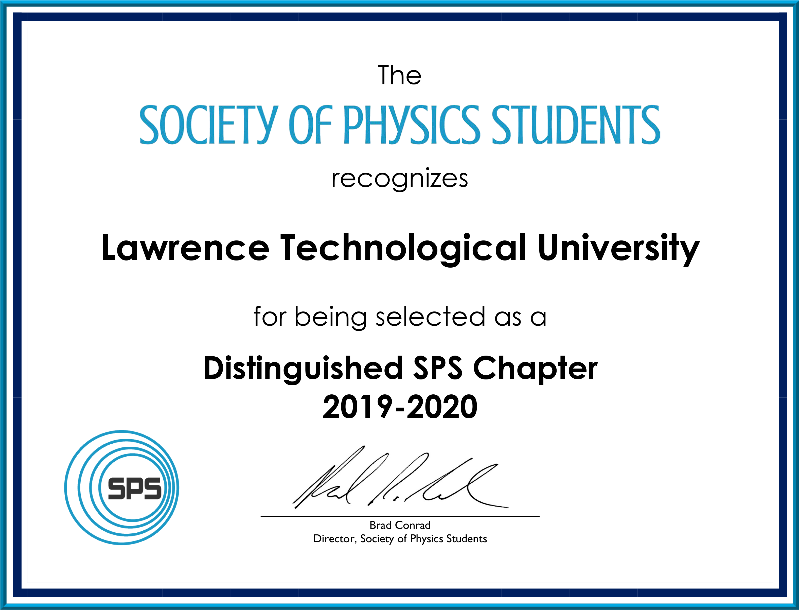 Distinguished SPS Chapter 2020